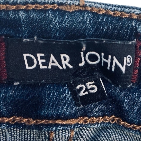 NWT DEAR JOHN “Gisele” High Waisted Skinny Jeans With Frayed Asymmetrical Hems - Picture 13 of 16